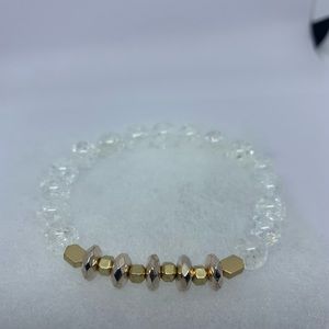 Crackle clear quartz rose gold hematite protective well being bracelet